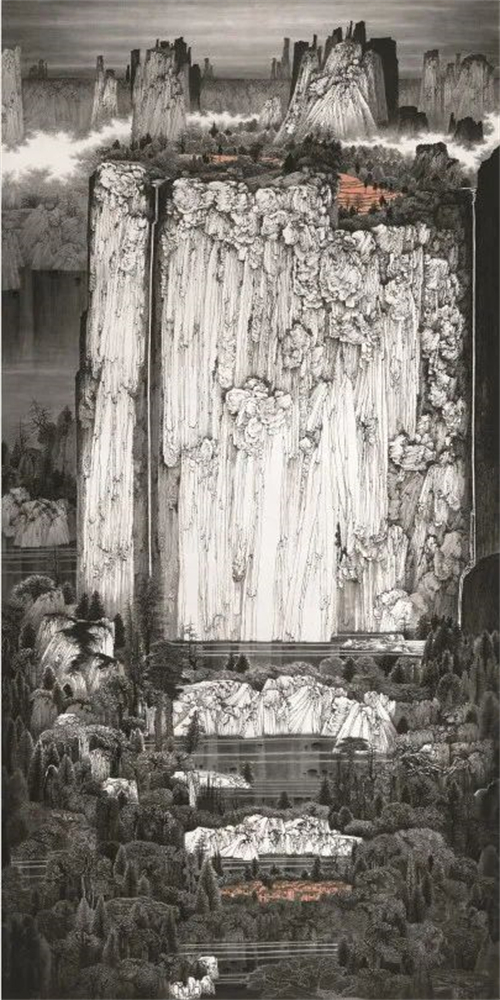 薛亮  挥毫又写梦中山  248cm×120cm